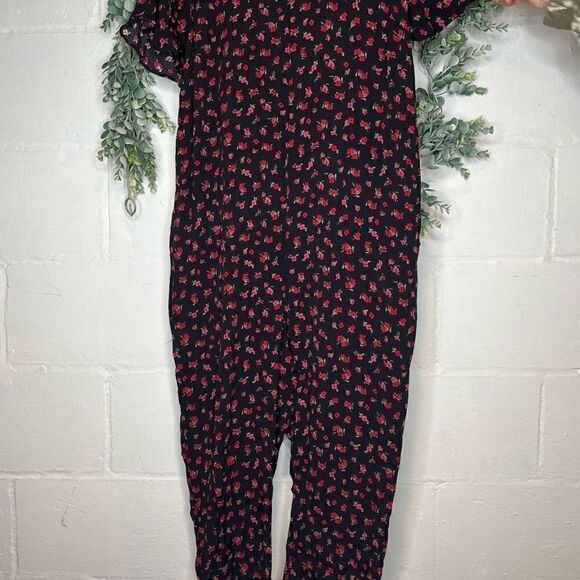 The nines by Hatch | women black jumpsuit with red floral - Picture 12 of 13